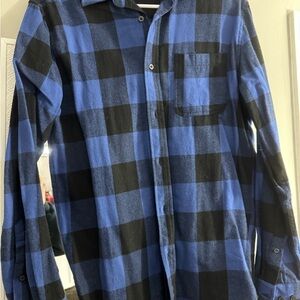 Falls Creek Blue and Black Casual Button Down Shirt